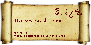 Blaskovics Ágnes névjegykártya