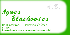 agnes blaskovics business card